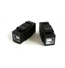 KJ1-USB-B2-BK Вставка формата Keystone Jack с проходным адаптером USB 2.0 (Type B), ROHS, черная  251217  Hyperline