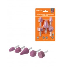 Набор шарошек шлифовальных, абразивных,  6 мм, L 45-60 мм, оксид алюминия, 5 шт, "Рубин"   SQ1097-0505  TDM