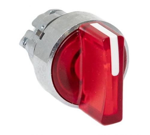 Механизм исполнительный переключателя ХB4 красный на 2 положения возвратный без фиксации, с подсветкой с короткой ручк IP65  XB4BD2L-R-65  EKF