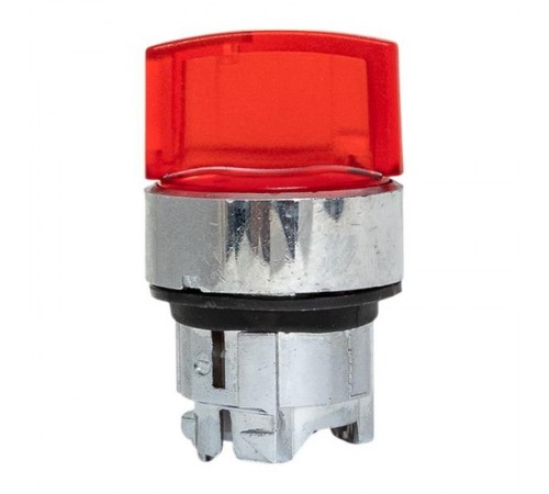 Механизм исполнительный переключателя ХB4 красный на 2 положения возвратный без фиксации, с подсветкой с короткой ручк IP65  XB4BD2L-R-65  EKF