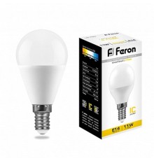 Лампа светодиодная LB-750 (11W) 230V E14 2700K G45  25946  FERON