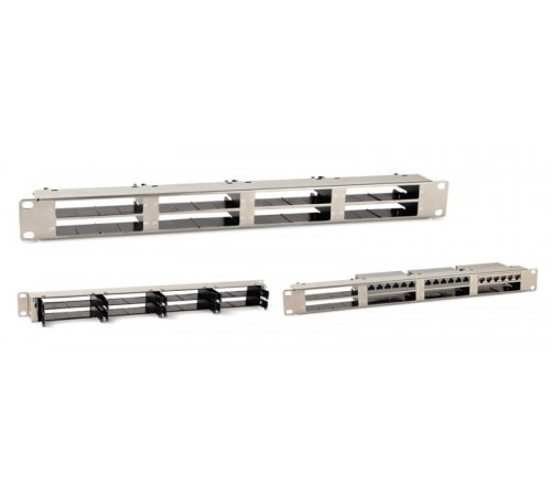 Патч-панель PPTR-19-8CU-STL 19" для претерминированных медных и оптических кассет, 8 слотов под кассеты, 1U  235657  Hyperline