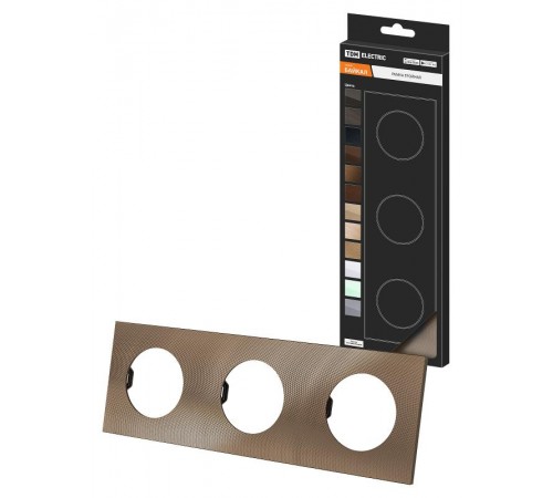 Рамка тройная бронза, алюминий, текстурированный, "Байкал"   SQ1819-0457  TDM