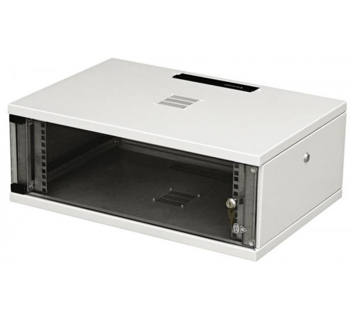 Шкаф настенный WZ-2733-01-S2-011 (19"),серия SU,6U,312x600х400,со стекл.дв.ю,с открыв.стенками,сер. (RAL 7035) (SU-106) собр.  23164  Zpas