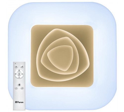 Светильник светодиодный декоративный бытовой накл. с пультом AL5540 тарелка 90W 3000К-6500K квадратный  41142  Feron