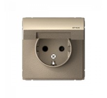 ArtGallery Шампань Розетка с заземлением со шторками с крышкой, 16А, IP44, механизм  GAL440546  SE