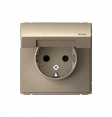 ArtGallery Шампань Розетка с заземлением со шторками с крышкой, 16А, IP44, механизм  GAL440546  SE