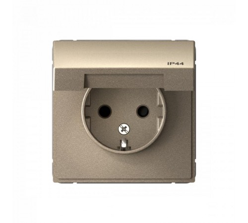 ArtGallery Шампань Розетка с заземлением со шторками с крышкой, 16А, IP44, механизм  GAL440546  SE