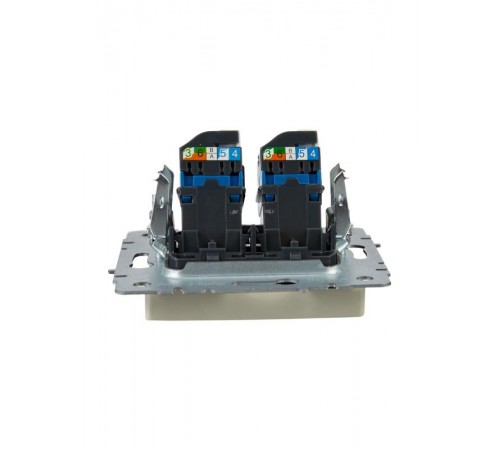 BRITE Розетка компьютерная 2-ая RJ45 кат.6 РК11-2-БрКр бежевый  BR-K20-2-K10  IEK