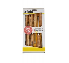 Набор отверток ударных SL/PH/PZ с деревянной рукояткой, 7 шт  33597198  Felo