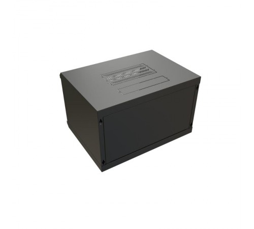 WR-TW-0945-GP-RAL9004 Шкаф настенный 19-дюймовый (19"), 9U, 500x600х450мм, стекл. дв.,, (RAL 9004) (разобранный)  520241  WRLine