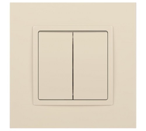 14-1106-02 Переключатель двойной, 10АХ-250В, IP20, Эра Elegance, сл.кость  Б0034244  ЭРА