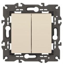 14-1106-02 Переключатель двойной, 10АХ-250В, IP20, Эра Elegance, сл.кость  Б0034244  ЭРА