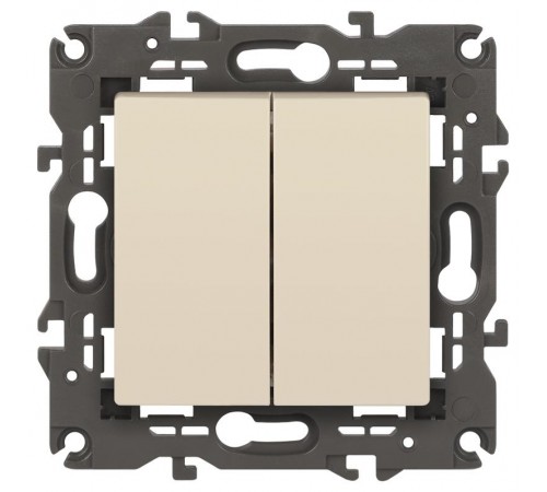 14-1106-02 Переключатель двойной, 10АХ-250В, IP20, Эра Elegance, сл.кость  Б0034244  ЭРА