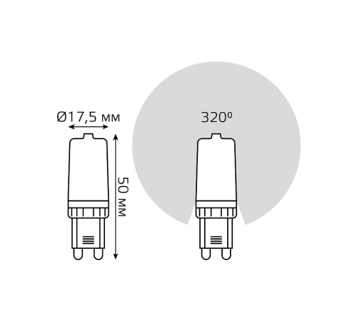 Лампа светодиодная G9 AC185-265V 3,5W 460lm 3000K керамика LED 1/10/200  107009105  Gauss