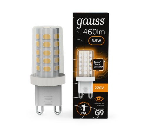 Лампа светодиодная G9 AC185-265V 3,5W 460lm 3000K керамика LED 1/10/200  107009105  Gauss