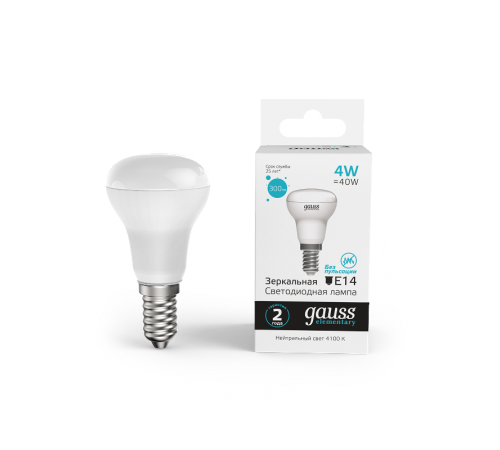 Лампа светодиодная Elementary R39 4W 300lm 4100K Е14 LED 1/10/50  63124  Gauss