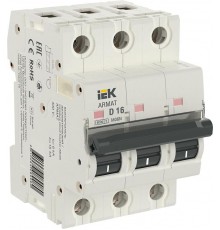 Выключатель автоматический трехполюсный M06N 3P D 16А 6кА ARMAT  AR-M06N-3-D016  IEK