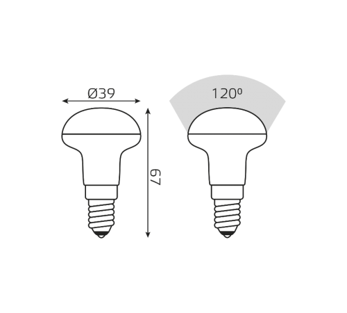 Лампа светодиодная Elementary R39 4W 300lm 4100K Е14 LED 1/10/50  63124  Gauss