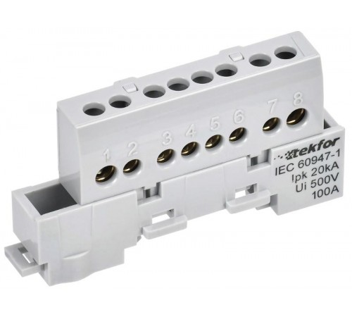 TEKFOR Шина L "фаза" изолированная на универсальном держателе 6х9-8-Ср  TF-NN10-08-KL-K03  IEK