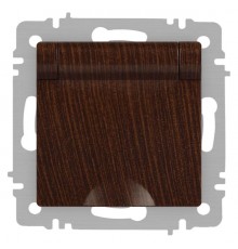 Розетка Intro Accent 6-203-10 2P+E Schuko с крышкой, 16А-250В, IP20, СУ, AL/CU, венге  Б0063454  Intro