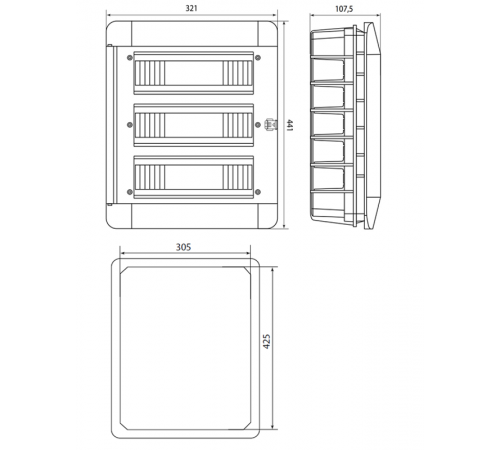 Бокс пластиковый встраиваемый ЩРВ-Пм-36 модулей IP41  SQ0902-0107  TDM