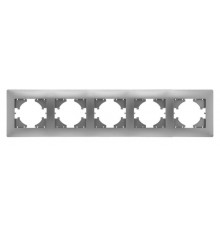 Bravo РАМКА 5-местная, цвет  серебро.  С1050-004  GUSI Electric