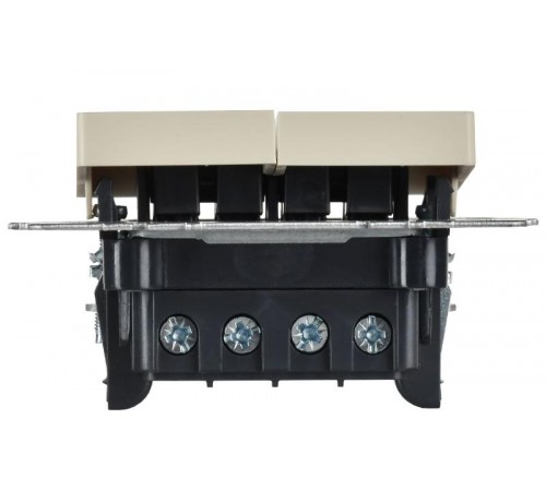 BRITE Выключатель 2-клавишный перекрестный 10А ВС10-2-3-БрКр бежевый  BR-V23-0-10-K10  IEK