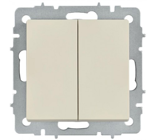 BRITE Выключатель 2-клавишный перекрестный 10А ВС10-2-3-БрКр бежевый  BR-V23-0-10-K10  IEK