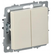 BRITE Выключатель 2-клавишный перекрестный 10А ВС10-2-3-БрКр бежевый  BR-V23-0-10-K10  IEK