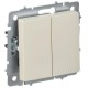 BRITE Выключатель 2-клавишный перекрестный 10А ВС10-2-3-БрКр бежевый  BR-V23-0-10-K10  IEK