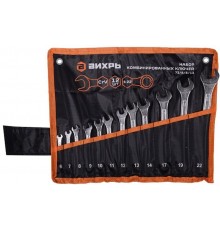 Набор комбинированных ключей 12 шт. 6 - 22, в чехле  73/6/5/13  ВИХРЬ