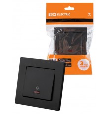 Выключатель на 2 направления 1 кл. с подсветкой 10А черный "Сенеж"  SQ1816-0308  TDM