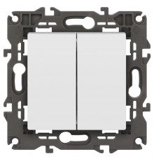 14-1104-01 Выключатель 2-клавишный, 10АХ-250В, IP20, Эра Elegance, белый  Б0034229  ЭРА