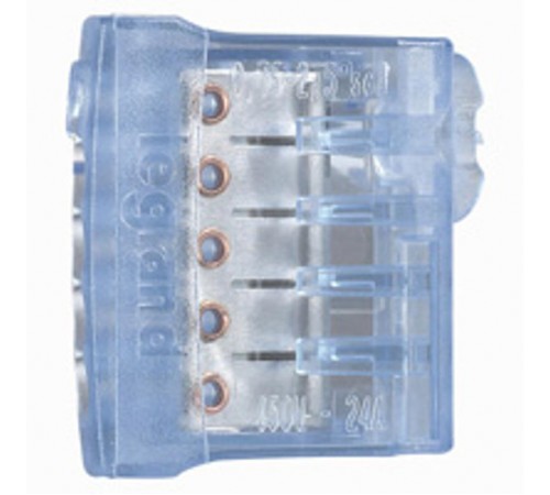 Пружинный клеммник Nylbloc auto для 5 клемм - 24 A - 450 В~ - синий  034325  Legrand