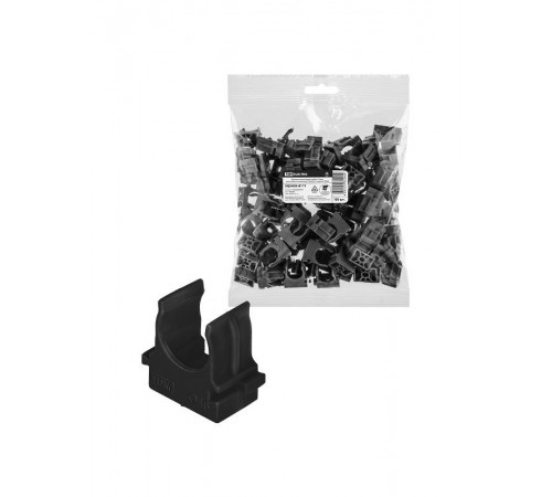 Крепеж-клипса для трубы 16 мм для прямого монтажа (100 шт.) черная  SQ0405-8111  TDM