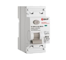 Выключатель дифференциального тока ВД-100N (S) 2P 50А 300мА тип AC эл-мех 6кА PROXIMA EKF  E1026MS50300  EKF