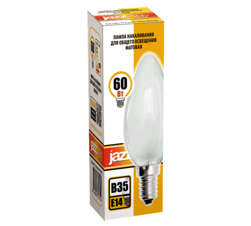 Лампа накаливания ЛОН 60Вт E14 240В B35 frosted  3320522  Jazzway