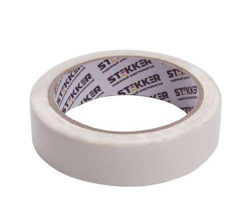 Малярная лента 24 мм, длина 25 м, на бумажной основе, белый  39150  STEKKER