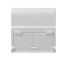 Simon Connect Наклонный адаптер на 2 RJ45 коннектора, защит.щторки, исп.совм. с MD67, К45, белый  KB80-9  Simon