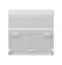 Simon Connect Наклонный адаптер на 2 RJ45 коннектора, защит.щторки, исп.совм. с MD67, К45, белый  KB80-9  Simon