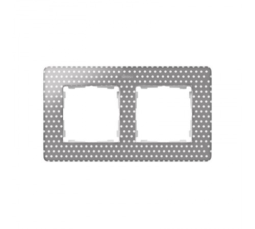 Simon 82 Рамка декоративная, 2 поста, Original, S82 Detail, серый в белый горошек-белый  8200620-211  Simon