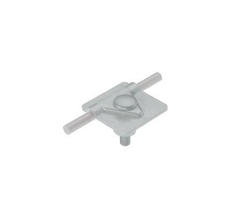 Универсальный соединитель для прутка  5-10 мм с 1 пластиной 40х40 мм  USM-D5-10  КМ-профиль