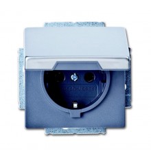 Розетка SCHUKO 16А 250В с крышкой, серия pur/сталь  2018-0-1490   2CKA002018A1490  ABB