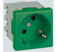 Simon Connect Розетка с/з 2P+E, модуль К45, безвинтовой зажим,16А, 250В, зелёный  K11-27  Simon