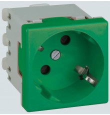 Simon Connect Розетка с/з 2P+E, модуль К45, безвинтовой зажим,16А, 250В, зелёный  K11-27  Simon
