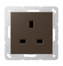 Розетка БС 2п+Е со шторками мокко  A3521MO  Jung