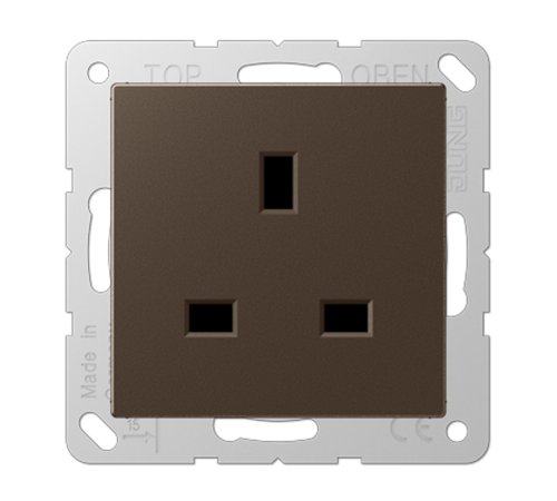Розетка БС 2п+Е со шторками мокко  A3521MO  Jung