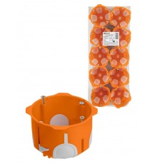 Коробка установочная СП D68х50 мм, 2-х компон., саморезы, пл. лапки, оранж., IP30, (10 шт)  SQ1403-2012  TDM