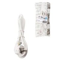 Шнур сетевой с вилкой ПВСмб 3x0,75мм2 3м с/з белый Народный  SQ1305-0576  TDM